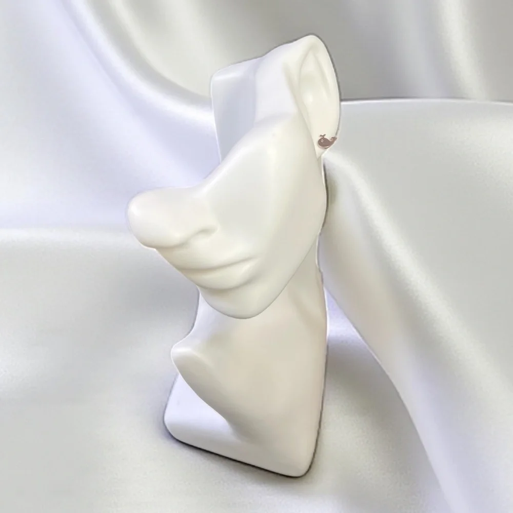 Beautiful Rose Gold Whale Shaped Stud Earrings - NWOT - Picture 2 of 8